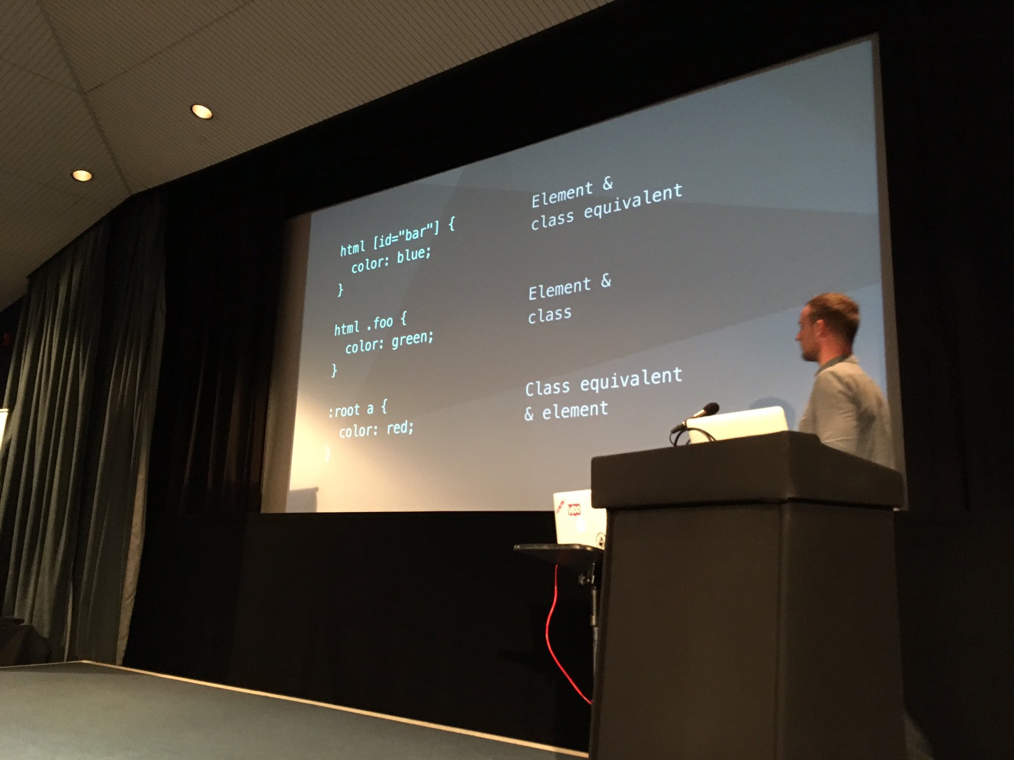 Photo of talk given at web Developer Conf Bristol 2016