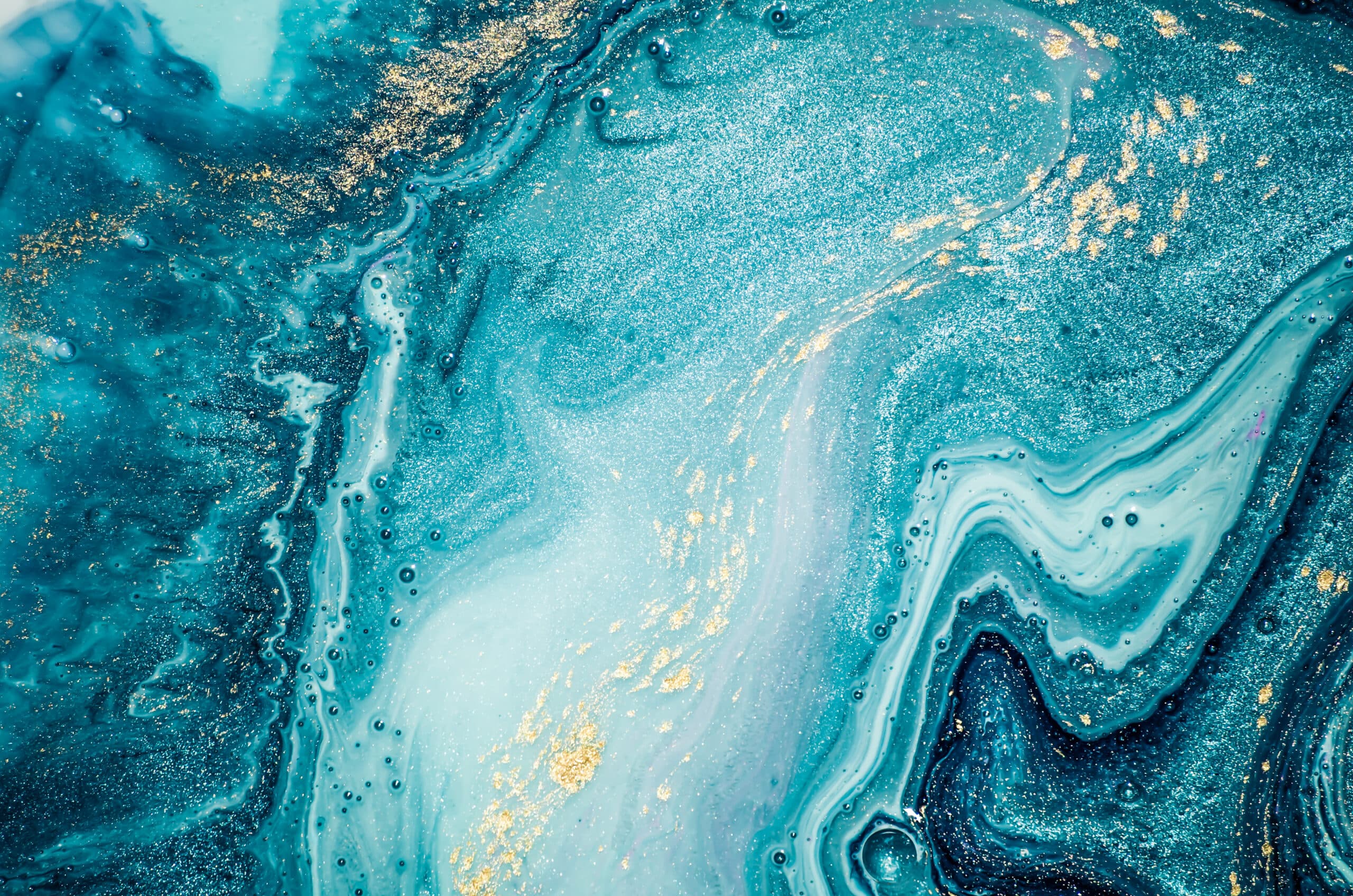 Article Cover: Abstract image of water from space. WordPress vs Adobe Experience Manager