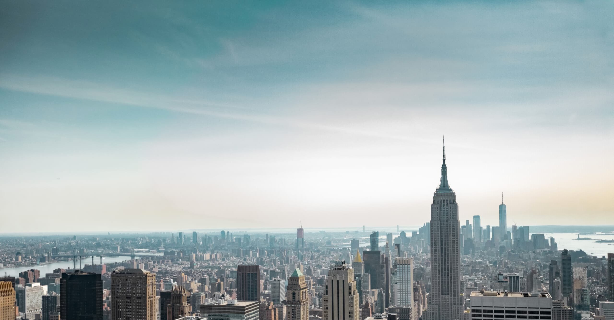 A view of new york city from the top of the empire state building.	